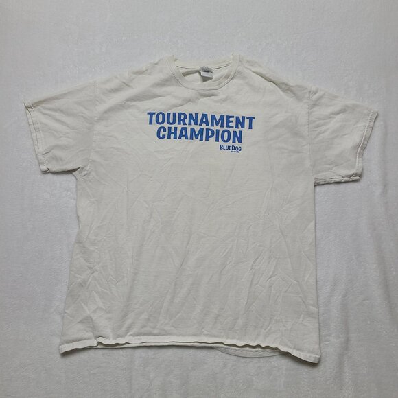 Tournament Champion BlueDog Events CA T-Shirt White XL Poker Distressed - Picture 8 of 9